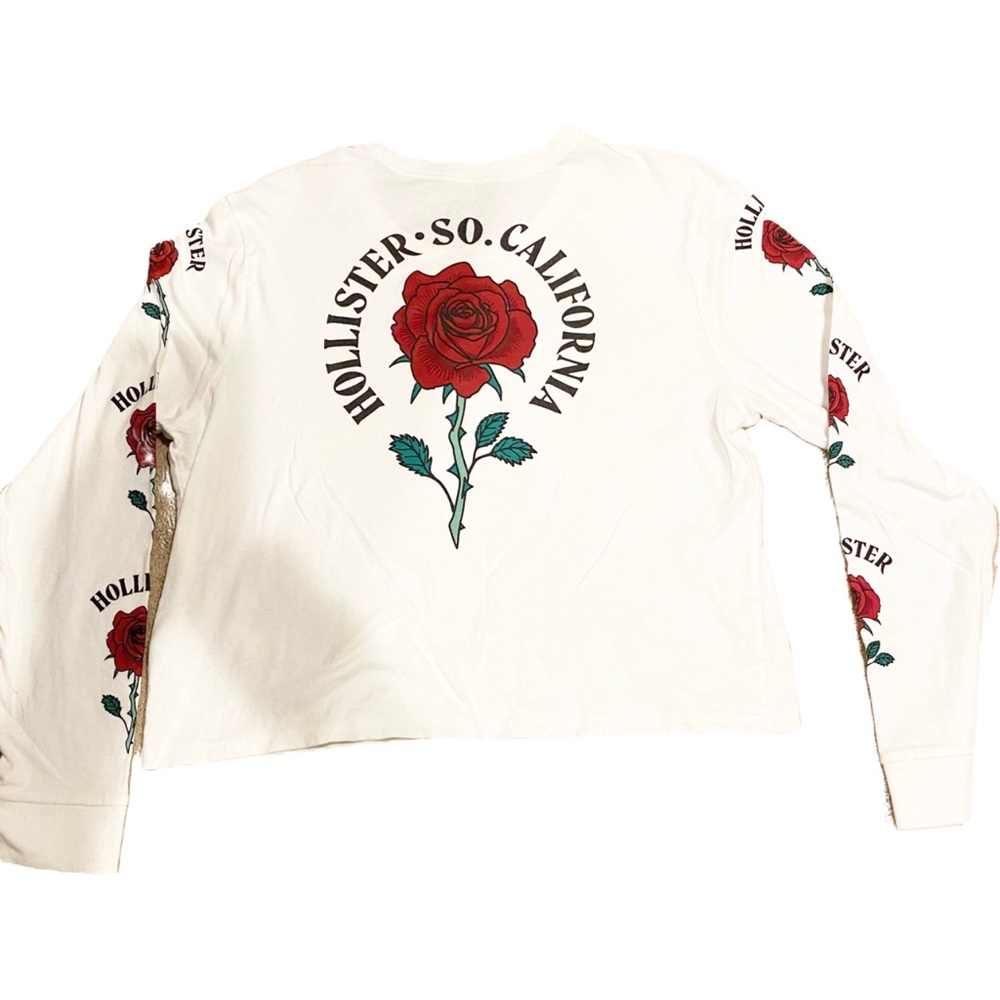 Hollister Rose Graphic Long Sleeve Size Medium